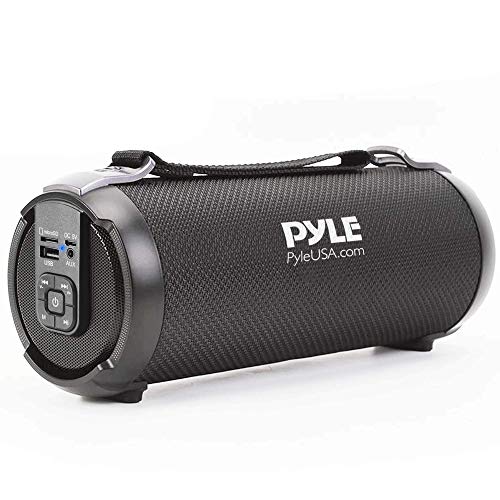 Pyle Wireless Portable Bluetooth Boombox Speaker – 100 Watt Rechargeable Boom Box Speaker Portable Music Barrel Loud Stereo System with AUX Input, MP3/USB/SD Port, Fm Radio, 2.5″ Tweeter PBMSPG3BK