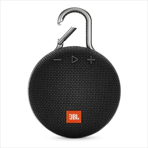 JBL Clip 3, Black – Waterproof, Durable & Portable Bluetooth Speaker – Up to 10 Hours of Play – Includes Noise-Cancelling Speakerphone & Wireless Streaming