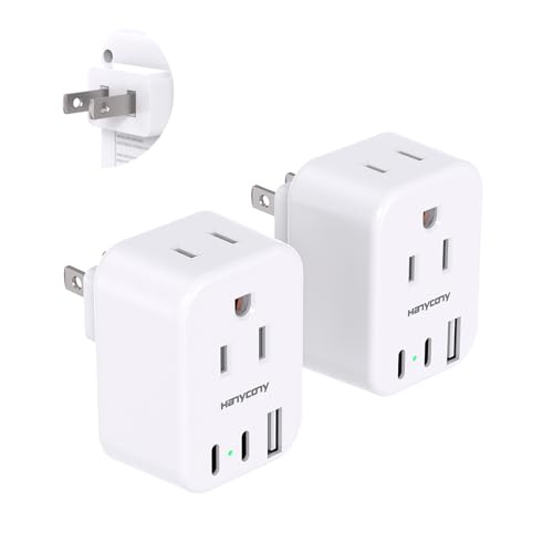 US to Japan Plug Adapter, Japan Power Adapter with 2 Outlets 3 USB Ports(2 USB C), Travel Plug Adapter for Amercian USA to Japanese China Canada Mexico Philippines Peru, 2 Pack