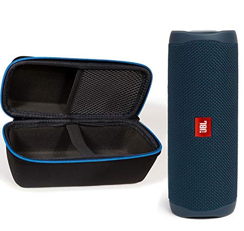 JBL Flip 5 Waterproof Portable Wireless Bluetooth Speaker Bundle with divvi! Protective Hardshell Case – Blue