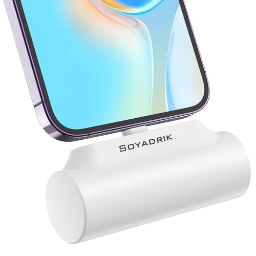 Soyadrik Mini Portable Charger for iPhone, 5000mAh Power Bank Battery Pack for iPhone 14/14 Pro/14 Pro Max/14 Mini/13/12/11 X/XS Cargador Portatil