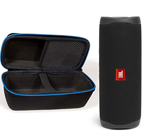 JBL Flip 5 Waterproof Portable Wireless Bluetooth Speaker Bundle with divvi! Protective Hardshell Case – Black