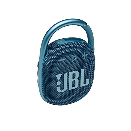 JBL Clip 4 – Portable Mini Bluetooth Speaker, big audio and punchy bass, integrated carabiner, IP67 waterproof and dustproof, 10 hours of playtime, speaker for home, outdoor and travel (Blue)