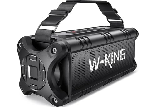 W-KING Bluetooth Speaker, 90W Peak 50W RMS IPX6 Waterproof Loud Speakers Bluetooth Wireless, Large Outdoor Portable Bluetooth Speakers Subwoofer Deep Bass/Bluetooth 5.0/Power Bank/40H Play/TF/AUX/NFC