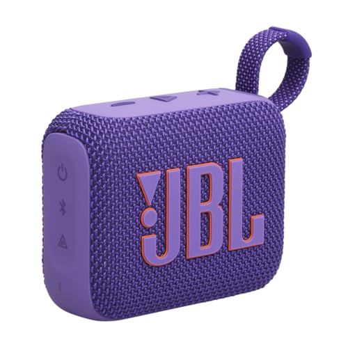 JBL Go 4 – Ultra-Portable, Waterproof and Dustproof Bluetooth Speaker, Big Pro Sound with punchy bass, 7-Hour Built-in Battery, Made in part with recycled materials (Purple)