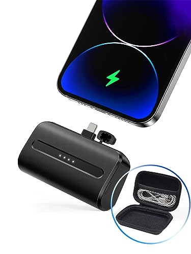 NEWDERY Mini Portable Charger for iPhone, 6600mAh Fast Charging Power Bank, Small Travel Battery Pack Compatible with iPhone 13/14/11/12 Pro Max/iPad, Black