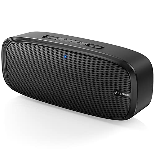 LENRUE Bluetooth Speaker, Wireless Portable Speaker with Loud Stereo Sound, Rich Bass, 12-Hour Playtime, Built-in Mic. Perfect for iPhone, Samsung and More