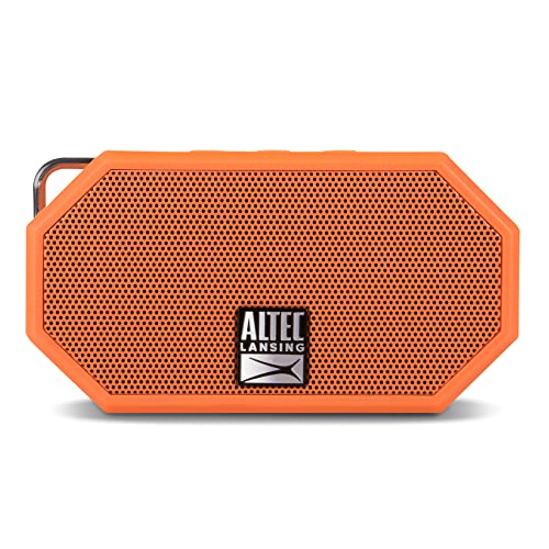 Altec Lansing Mini H2O – Waterproof Bluetooth Speaker, IP67 Certified & Floats in Water, Compact & Portable Speaker for Hiking, Camping, Pool, and Beach,Orange