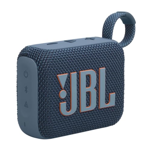 JBL Go 4 – Ultra-Portable, Waterproof and Dustproof Bluetooth Speaker, Big Pro Sound with punchy bass, 7-Hour Built-in Battery, Made in part with recycled materials (Blue)