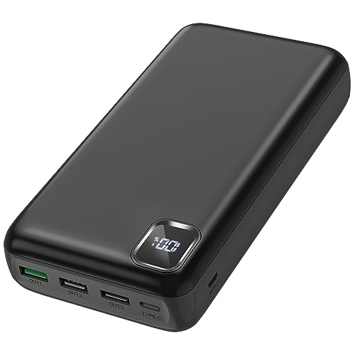 Enerwow Portable-Charger-Power-Bank – 50000mAh Powerbank PD 30W and QC 4.0 Fast Charging External Battery Pack with USB-C LED 4 Outputs & 2 Inputs Portable Charging for iPhone 11 12 pro,Samsung Black