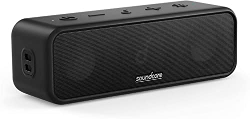 Soundcore Anker 3 Portable Bluetooth Speaker – Wireless, IPX7 Waterproof, 24H Playtime, Pure Titanium Diaphragm Drivers, PartyCast, BassUp, Custom EQ App – for Home, Outdoor, and Beach