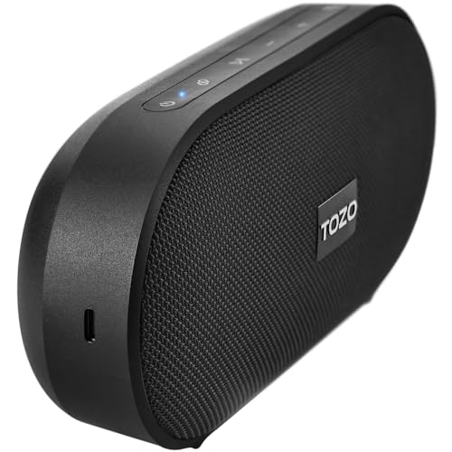 TOZO PA1 Bluetooth Speaker with 20W Stereo Sound, 25H Playtime, IPX7 Waterproof Portable Wireless Speaker with EQ Mode APP Control, Dual Pairing for Home, Outdoor Travel, Black