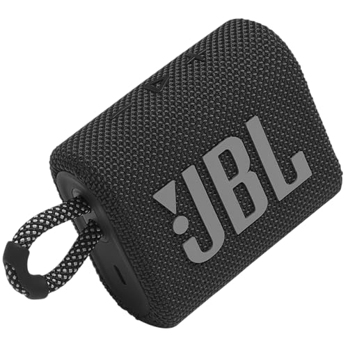 JBL Go 3: Portable Speaker with Bluetooth, Built-in Battery, Waterproof and Dustproof Feature – Black