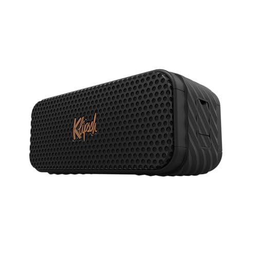 The Klipsch Nashville Portable Bluetooth Speaker with a 2.25″ full range drivers for 360 degree audio, IP67 dust and waterproof rating, 24 hours of playtime for a premium live concert experience