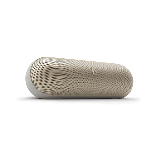 Beats Pill – Bluetooth Speaker and Portable Wireless Charger via USB-C – Up to 24 Hours Battery Life, IP67 Water Resistant, Apple & Android Compatible, Built-in Microphone – Campagne Gold