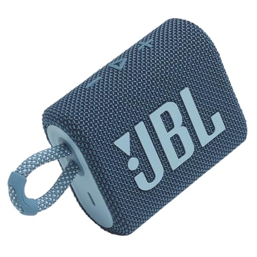 JBL Go 3 – Portable Mini Bluetooth Speaker, big audio and punchy bass, IP67 waterproof and dustproof, 5 hours of playtime, speaker for home, outdoor and travel (Blue)